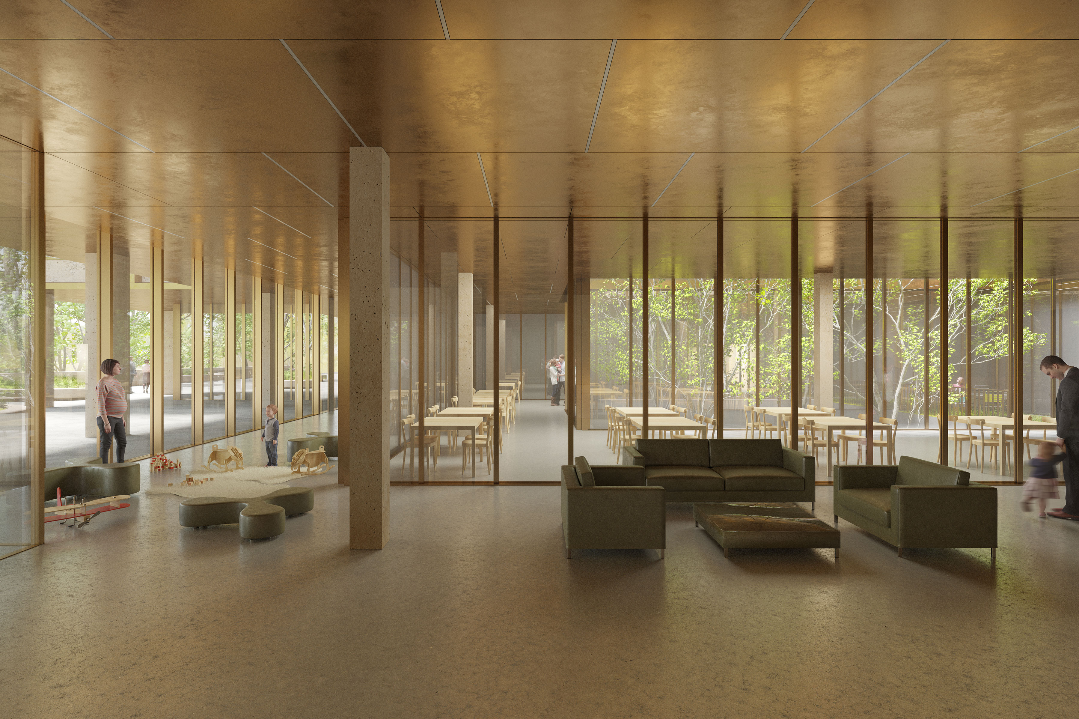 Neubau Kinderspital und Frauenklinik Kantonsspital Luzern | Wettbewerb Marques Architekten 2020 | Visualisierung Dario Lanfranconi